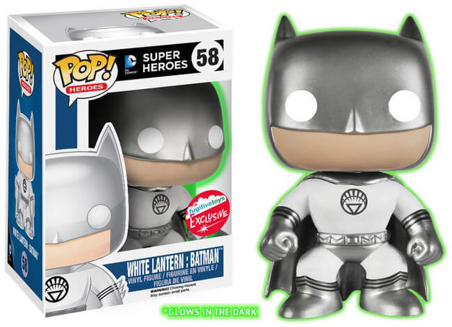 Funko POP! Heroes: Super Heroes - White Lantern: Batman (GiTD)(Fugitive Toys)(Damaged Box)[A] #58