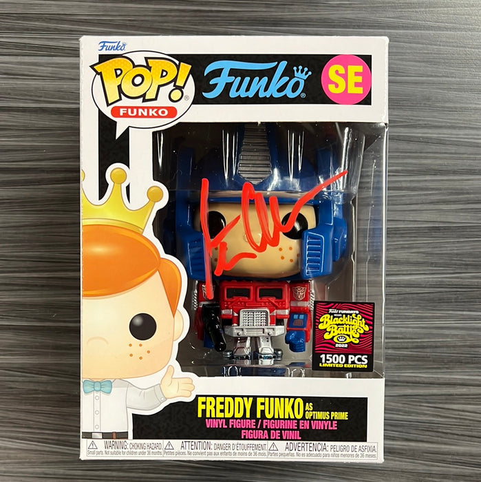 Funko POP! Freddy Funko As Optimus Prime (2022 BlackLight Battle)(1500 PCS)(Signed/Peter Cullen/JSA) #SE