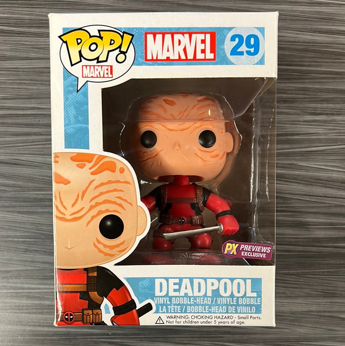 Funko POP! Marvel: Deadpool (Unmasked/Red)(PX Previews)(Damaged Box) [C] #29