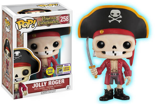 Funko POP! Disney Pirates of The Caribbean: Jolly Roger (GiTD)(2017 SDCC)(1000 PCS)(Damaged Box) #258