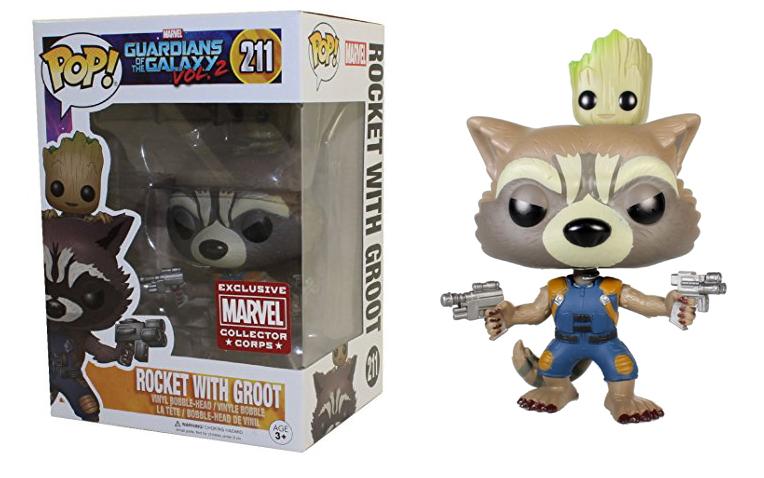 Funko POP! Guardians of Galaxy 2 - Rocket with Groot (Marvel Corps)(Damaged Box)#211