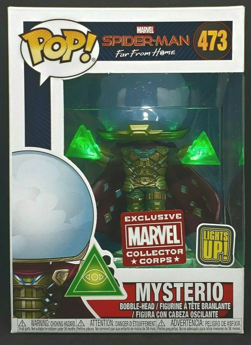 Funko POP! Marvel Spider-Man Far from Home - Mysterio (Collector Corps)(Light Up)(Damaged Box) #473