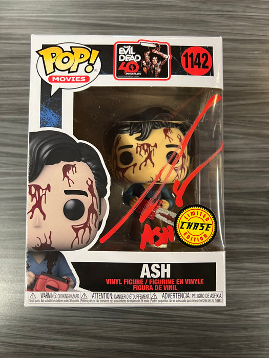 Funko POP! Movies: The Evil Dead 40th Anniversary - Ash (CHASE)(Signed/Bruce Campbell/JSA)[C] #1142